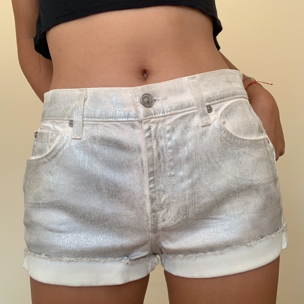7 for all mankind silver shorts